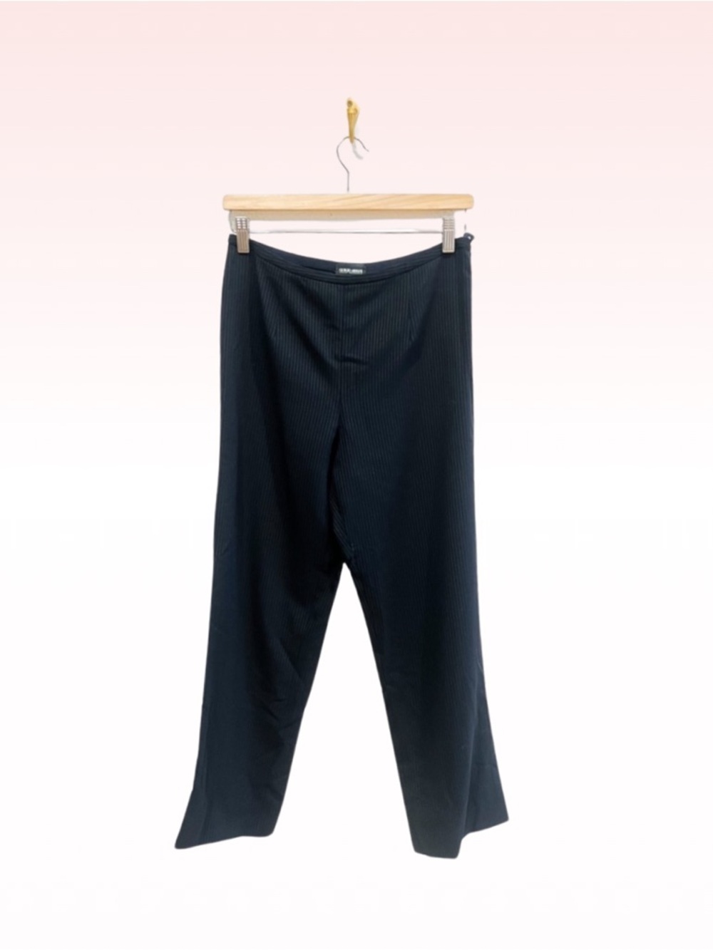 GIORGIO ARMANI Vintage Black Pinstripe Trouser Pants (Sz 6)